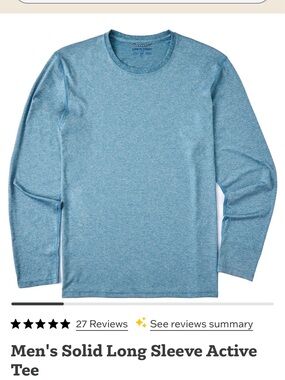Life is Good Men's Solid Long Sleeve Active Tee - Persian Blue